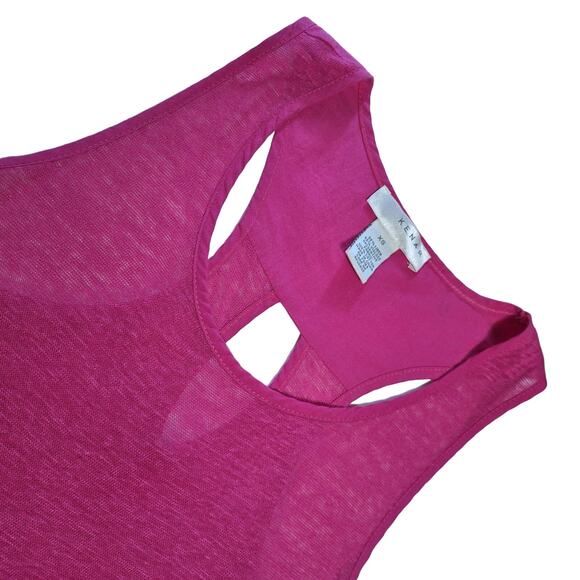 Kenar solid sleeveless cutout racerback tank top tunic - Picture 3 of 6